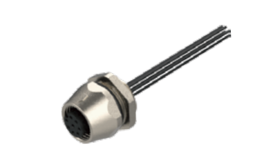 M12-孔头-法兰连接器-前安装-散线式-6812PIN