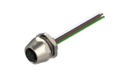 M12-孔头-法兰连接器-前安装-散线式-344.55PIN