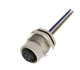 M12-孔头-法兰连接器-后安装-散线式-17PIN